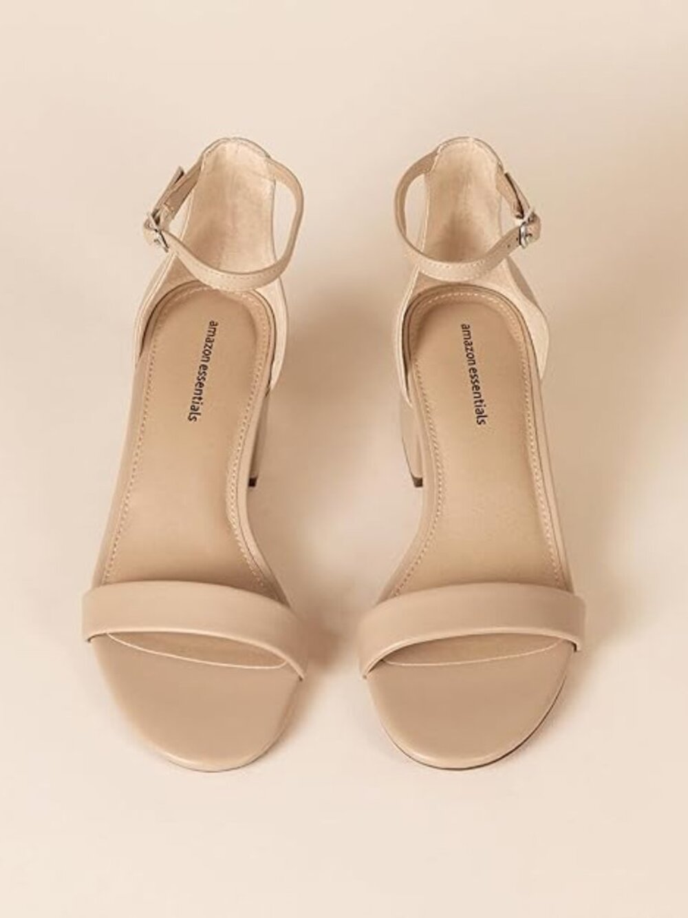 Women's Two Strap Heeled Sandals with Adjustable Ankle Strap, Padded Memory Foam